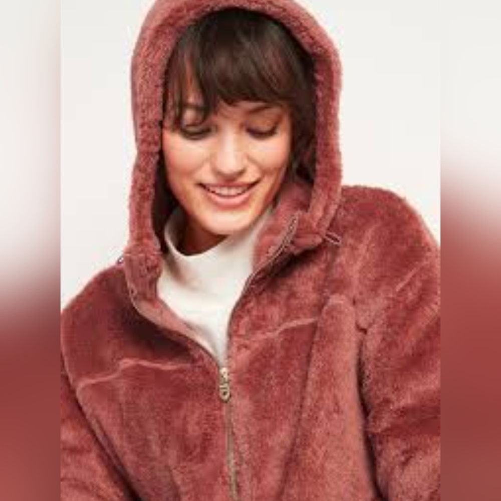 Old Navy Loose Cozy Sherpa Zip Up Hoodie Size XXL Like New MSRP $54.99 - Picture 4 of 7